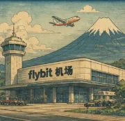 FlyBit 机场航站楼插画，等距视角